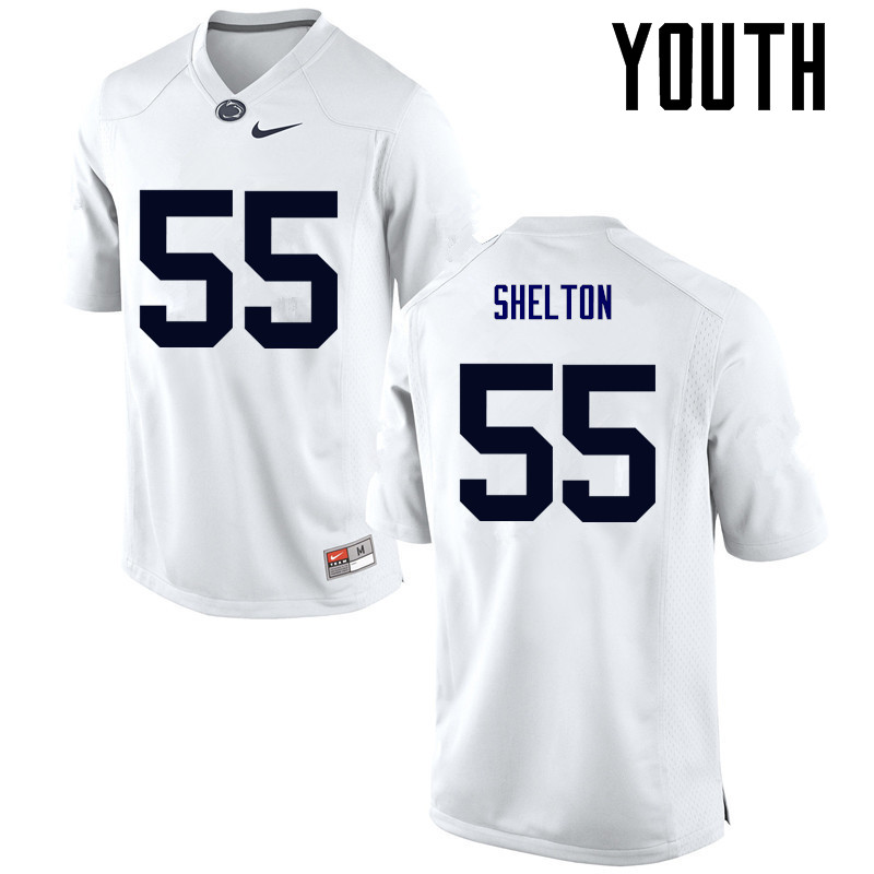 NCAA Nike Youth Penn State Nittany Lions Antonio Shelton #55 College Football Authentic White Stitched Jersey FAH5198WK
